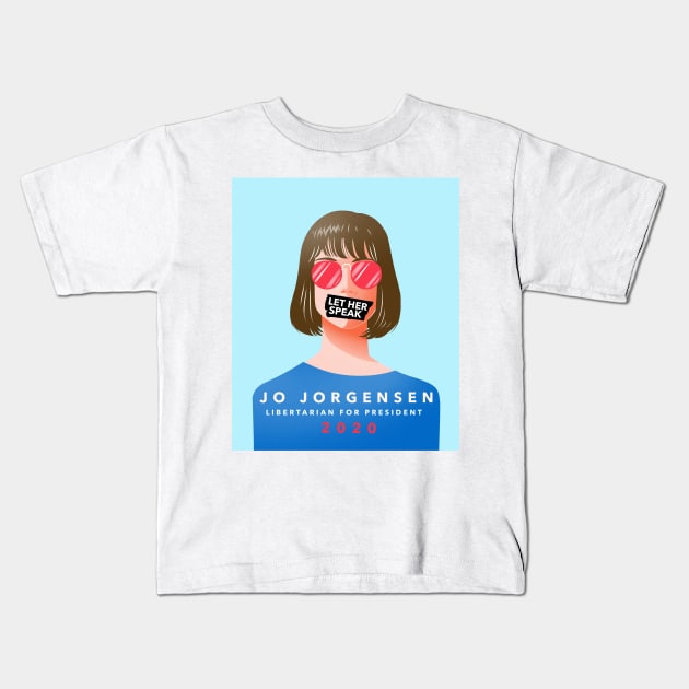 Jo Jorgensen Let Her Speak Kids T-Shirt by The Libertarian Frontier 